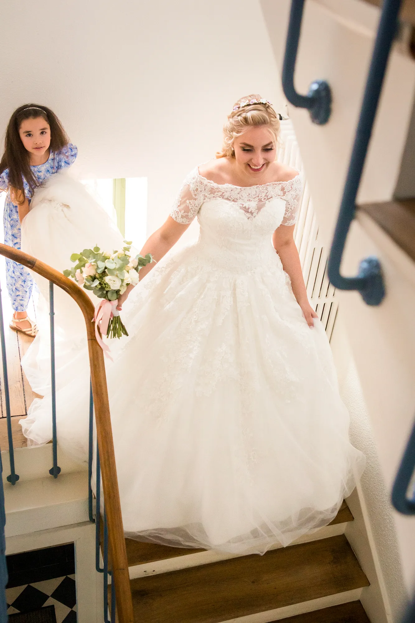 photographe mariage nancy descente escalier